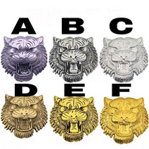 자동차 엠블럼 엠블렘 호랑이 엠블럼 자동 스티커 그릴 링 금속 입체 동물 첨식(첨화장식) 액세서리, Black_E_car sticker