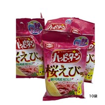 시즈오카 한정 해피 턴 벚꽃 새우 맛 34g x 10봉 핫피 탕 하피 탄 과자 간식 아이 해외 어린이 일본 홈카페 홈파티 군것질 스낵