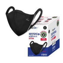 피부발진.립스틱.귀아픔 NO 파인닥터 KF94 50P-블랙, 단품, 1개, 50개