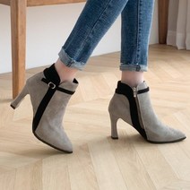 벨트 스웨이드 앵클부츠 8cm 여성구두하이힐 L30634
