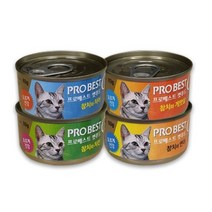 프로베스트 캣푸드 고양이 간식캔, 참치 + 게맛살 혼합맛, 60개