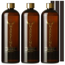마크퓸 골드에디션 디퓨저 리필액 500ml 3개 + 리드스틱 18개입, 블랙머스크