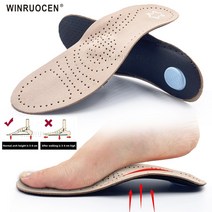 근저족막염 깔창 남성과 여성을위한 WINRUOCEN Orthotics 깔창 플랫 발 아치 지원을위한 정품 가죽 varus
