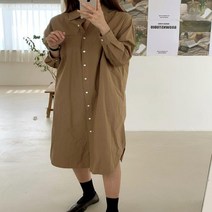 브이와이 여자 롱 면원단 박스핏 롱슬리브 논스판 셔츠