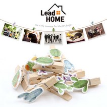 바이더준 리드홈 나무 선인장 집게(10개+마끈) 플로라이드 사진 걸이 인테리어 장식 벽꾸미기 용품