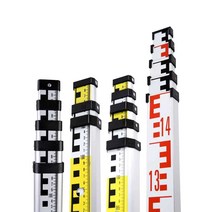 측량폴대 눈금자 토목 레벨 측정 5m 크랙 게이지, 두꺼운 5m 타워 자, 1개