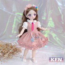 30cm 2D 애니메이션 인형 1/6 Bjd 만화 얼굴 옷 2 차 요소 인형 여아용 두 번째 공주 파란 눈, dolls and clothes, KFN