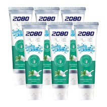 2080 퓨어 베이킹소다 상쾌한 클린민트향 치약 125g, 6개