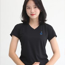 멋지군 코오롱 쿨론 기능성 브이넥 닻 자수 반팔 쿨 티셔츠