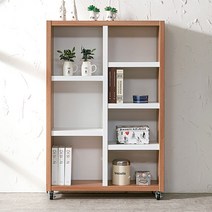 벨리카가구 롤링 36T 3단 낮은 책장 이동형 책꽂이 수납장 2종, 롤링 3단 840 이동형 책장_아카시아화이트