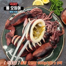 국내산 통 오징어 찜 숙회 오징어통찜, 통오징어 600g(3미) x 5개, 5개