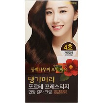 댕기머리 한방칼라크림 새치염색약 4호 자연갈색 1개 한방염색약