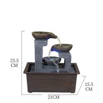 수기운보충 물레방아 벽천분수 연못 태양광분수 실내 데스크탑 물 분수 홈 공기 가습기 휴식 분수 폭포 행운의 풍수 물 사운드 테이블 품, 8205, 220v EU 플러그