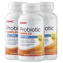 GNC [3개 SET] 유산균 컴플렉스 10 빌리언 100억 90정 Multi-Strain Probiotic Complex Billion 90caps, 1개