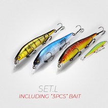루어 BEARKING 3Pcs per set 115mm 15g 핫 SP 낚시 미끼 모듬 색상 미노우 크랭크 텅스텐 시스템 워블러 모델 크랭크 미끼, 세트.엘