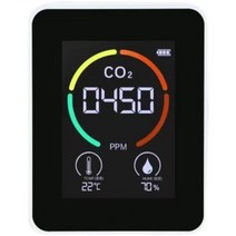 이산화탄소 경보기 이산화탄소검출기 센서 CO2농도계 경보기 온습도계, 가스테스터기【화이트】