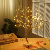 치프몰 LED 자작나무 트리 조명 50cm 10종, 소형 72구(웜화이트) 금색 나무+별잎