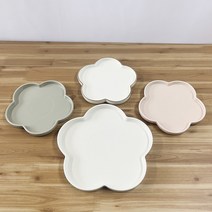 조샙하우스 꽃모양 도자기그릇 플라워접시 2사이즈, 스노우 화이트, 1개