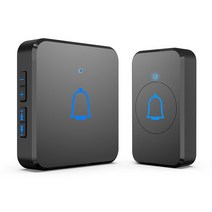 초인종 현관 비상벨 무선 차임벨 도어벨 설치 스마트 방수 무선 초인종 야외 스마트 홈 도어 벨 차임 키트, 02 Black_01 EU 플러그