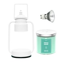 프레이 코반 미니 캔들워머 스노우+스탠다드 소이캔들 스몰자+전구 세트, 화이트머스크