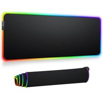 Dpower RGB 게이밍 마우스 패드 - 대형 확장 13가지 조명 모드 LED 소프트 마우스 패드 미끄럼 방지 고무 베이스 방수 컴퓨터 키보드 마우스패드 매트 XL 프로 게