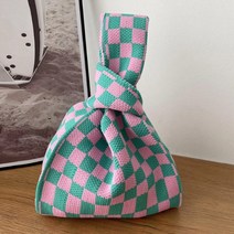 연이랜드 체크 니트백 토트백 핸드백 여성가방