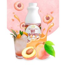 카페음료 복숭아베이스 쉘몬과일농축액복숭아 1kg원액/에이드, 쉘몬 과일 농축액 베이스 복숭아 1kg, 1kg