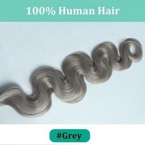 다크 브라운 웨이브 클립 인 헤어 익스텐션 10 개 160g 트리플 웨프트 바디 웨이브 레미 클립 실제 인모 익스텐션 풀 헤드 클립, Color Grey, 16 inches_10Pcs 160G