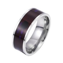 블루투스 반지 NFC 칩 링 패셔너블 호환 두꺼운 스테인레스 스틸 범용 스마트 일상용, 8+Silver
