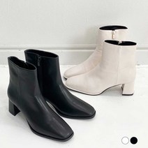 (225-270) 빅사이즈 깔끔한 데일리 여성 미들굽 앵클부츠 6cm