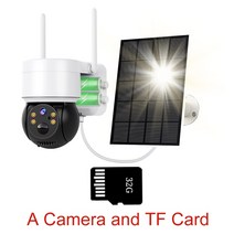2MP PIR 태양 카메라 배터리 와이파이 야외 홈 감시 4GWifi 전지 패널 IP66 거리 iCSEE Color Night, 06 2MP 32G CARD