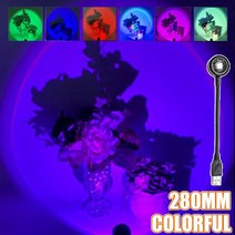 특이한 무지개 무드등 레인보우 야간 조명 일몰 램프 분위기 프로젝터 홈 인테리어 커피숍 벽 장식, [06] Colorful 280mm