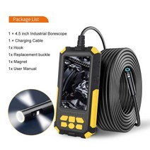 씨씨티비 소형 매장 cctv 야외 무선카메라 4.5 ips 스크린 듀얼 렌즈 산업용 내시경 2.0 mp 보어 스코프 뱀 카메라 ip68 하수관 배수 검사 카메라 8 led, 5m, p50 4.5 트리플 렌즈