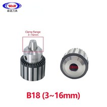 선반척 1pcs 정밀 모스 콘 mt2 mt3 mt4 b10 b12 b16 b18 경량 키 드릴 0.6-6mm 1.5-13mm 1-10mm 테이퍼 아버 cnc 기계, b18(3-16mm)