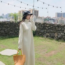 헤이슈 목폴라 울혼방 스웨터 롱 니트 원피스