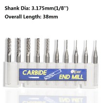 XCAN-옥수수 엔드 밀 10pcs 0.5-3.175mm 카바이드 PCB 밀링 비트 커터 CNC 커팅 도구, 20 10pcs 2.5mm
