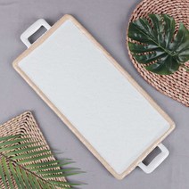 DS 앤틱 조선백자 돌무늬 양손 직사각 접시1호 6981 BB 멜라민그릇 다용도 접시 업소용그릇, 앤틱조선백자돌무늬양손직사각접시5호 6981-4, 1개