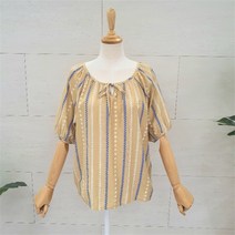 에잇컨셉 강서 홈플러스몰05 꿀벌 BL 스퀘어 반팔 캐주얼 프린트 데일리 롱 블라우스 C0E3FBL043