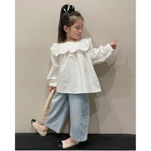올어바웃주주 봄의류 아동 여아 찰랑 와이드데님팬츠 여아청바지 루즈핏청바지 밴딩청바지 등원룩 초등여아