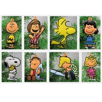 BaauyePeanuts 찰리 브라운과 친구들 크리스마스 트리 장식품 세트 - 6.4cm(2.5인치) 비산 방지 플라스틱 장식품 소규모 사무실 책상 나무 또는 어린이 트리에 적합