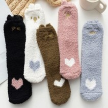 보통 양말 포장 고양이발 장목 출산선물 룸삭스 발시려움 배색 수족냉증 두꺼운 캐릭터 5p