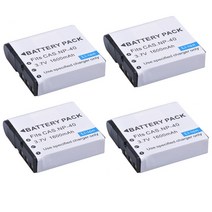 1600mAh NP-40 카시오 EX-Z30 Z40 Z50 Z55 Z57 Z400 Z750 Z850 FC100 FC150 FC160S P505 P600 P700 Z300 Z600, [04] 4 Batteries