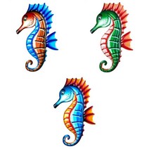 홈 거실 정원 울타리 마당 장식에 대 한 3 Pcs 해마 벽 장식, 금속, 설명된 대로 + 설명된 대로