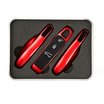 자동차 스마트 리모트 키 케이스 포브 커버 세트 셸 포르쉐 파나메라 스파이더 카레라 마칸 박스터 카이맨 카이엔 911 970 981 991, [11] Deep red 4PCS, [04] Boxster