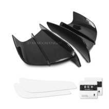 공기 역학 Winglets 다이나믹 윙 혼다 CBR1000RR CBR600RR CBR650R CBR650F CBR500R CBR300R CBR125R RC21 오토바이 호환 부품, 02 Black, 1개