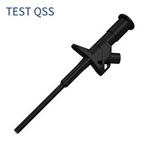 QSS 빠른 테스트 후크 클립 전문 절연 고전압 유연한 그래버 프로브 4MM 바나나 소켓 Q 30021, 1 black