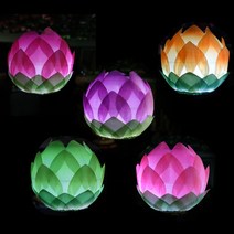 태양광연화등 - 야외용 연꽃등 연등 LED 부처님오신날 초파일 충전식조명, 진분홍