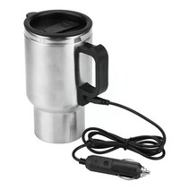무선커피포트 차량용포트 12V 스테인레스 스틸 내부 탱크 자동차 전기 난방 컵 B9C0 450ml 보온병 물, 01 Silver