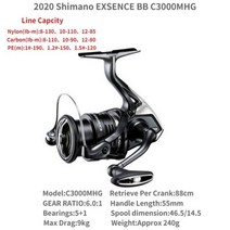 뱅퀴시 2020 SHIMANO EXSENCE BB 스피닝 낚시 릴 바닷물 보호 C3000MHG 4000MHG EXSENCEBB X, 3000MHG Thanks
