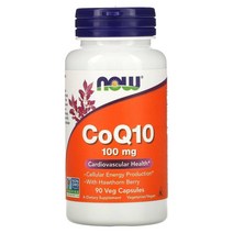 Now Foods (나우 푸드) NOW Foods CoQ10 산사나무 열매 함유 100mg 베지 캡슐 90정, 3개